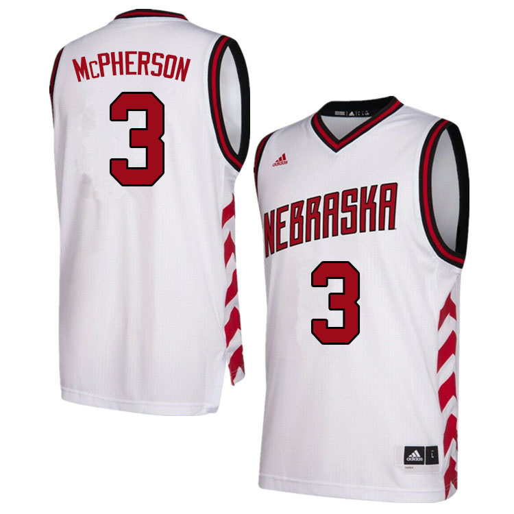 Men #3 Quaran McPherson Nebraska Cornhuskers College Basketball Jerseys Sale-Hardwood